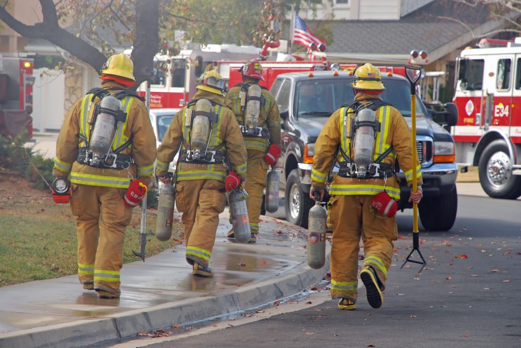 firefighters heading to fire